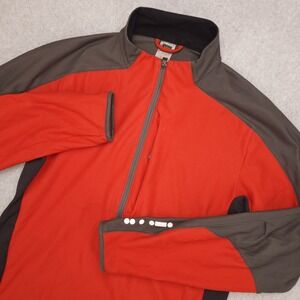 REI Mens Half Zip Pullover Jacket‎ Red Gray Activewear Size M Lightweight Runner